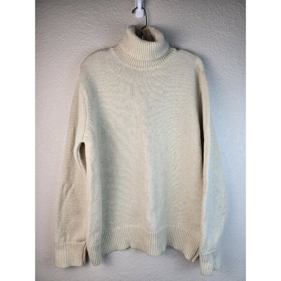 Universal Works Roll Neck Jumper Wool Blend Cream Large Classic - Picture 2 of 8